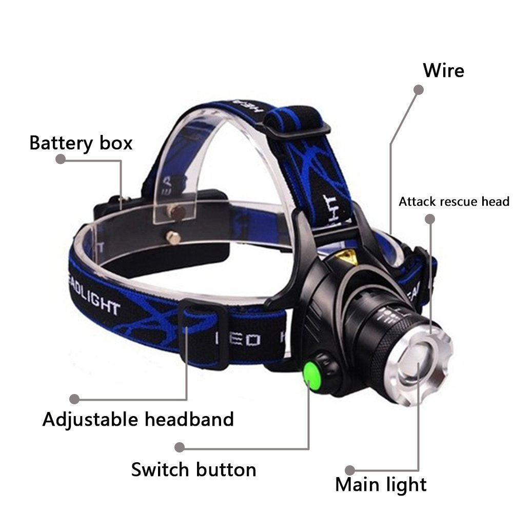 Camping and Survival/ Adjustable Telescopic Strong Light Zoom Headlight Outdoor Fishing Headlight
