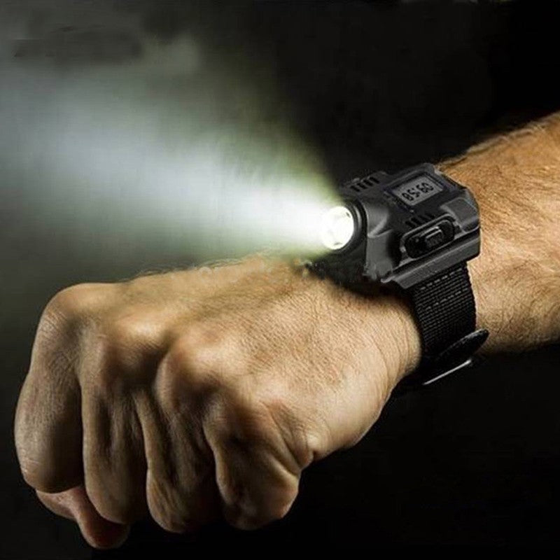 Camping and Survival/ LED Display Wrist Watch Tactical Flashlight