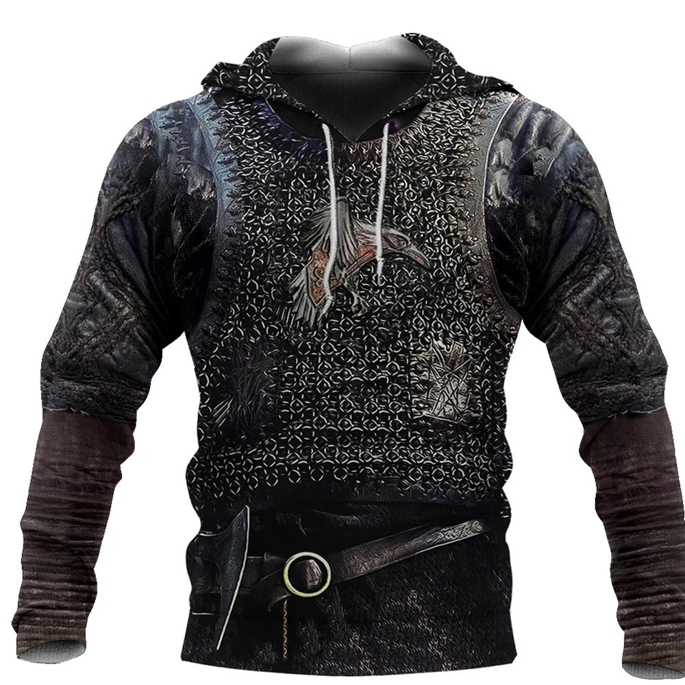 Clothing/ Gods Of War Men's Armor Printed hoody Long Sleeve Sweater
