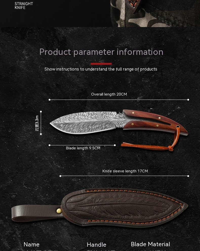 Survival/ Camping Knife feathered