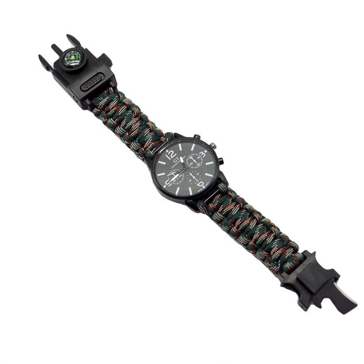 Survival/ Led Light Outdoor Waterproof Camping First Aid Parachute Cord Climbing Watch