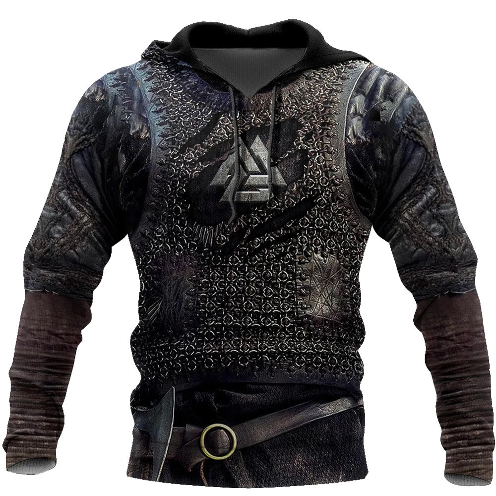 Clothing/ Gods Of War Men's Armor Printed hoody Long Sleeve Sweater