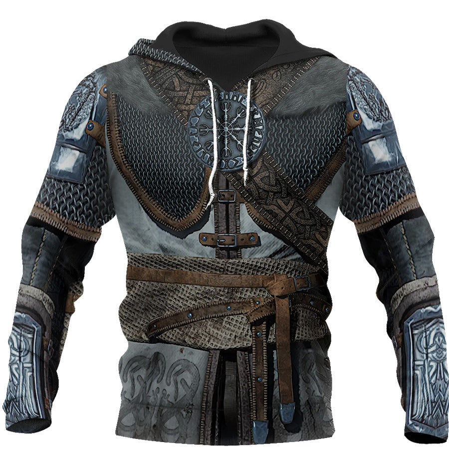 Clothing/ Gods Of War Men's Armor Printed hoody Long Sleeve Sweater