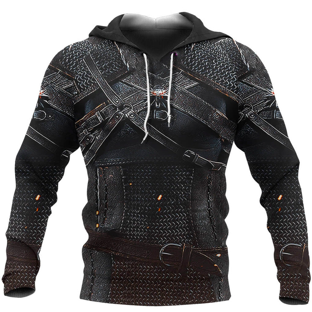 Clothing/ Gods Of War Men's Armor Printed hoody Long Sleeve Sweater